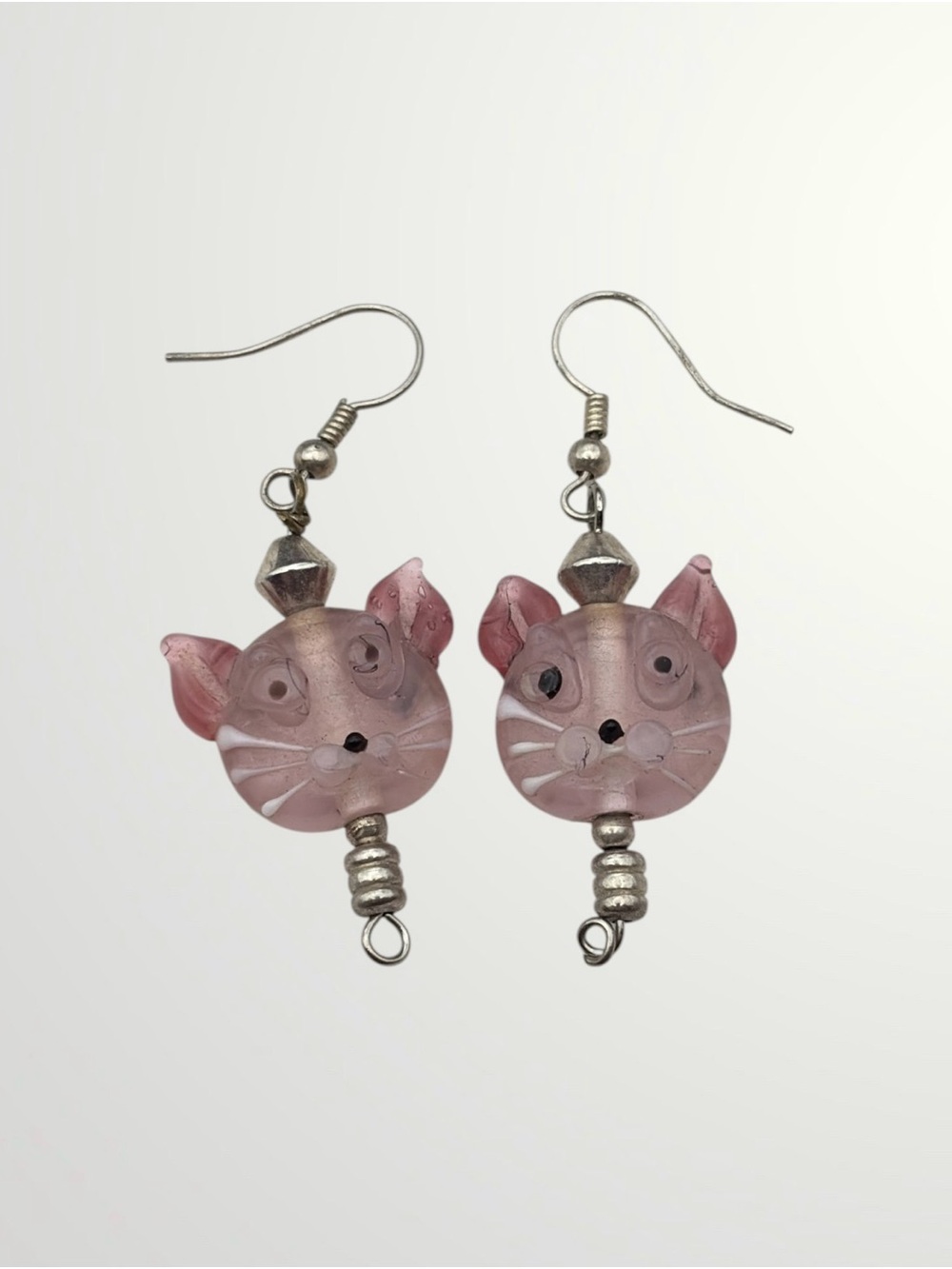 Pink Cat Earrings